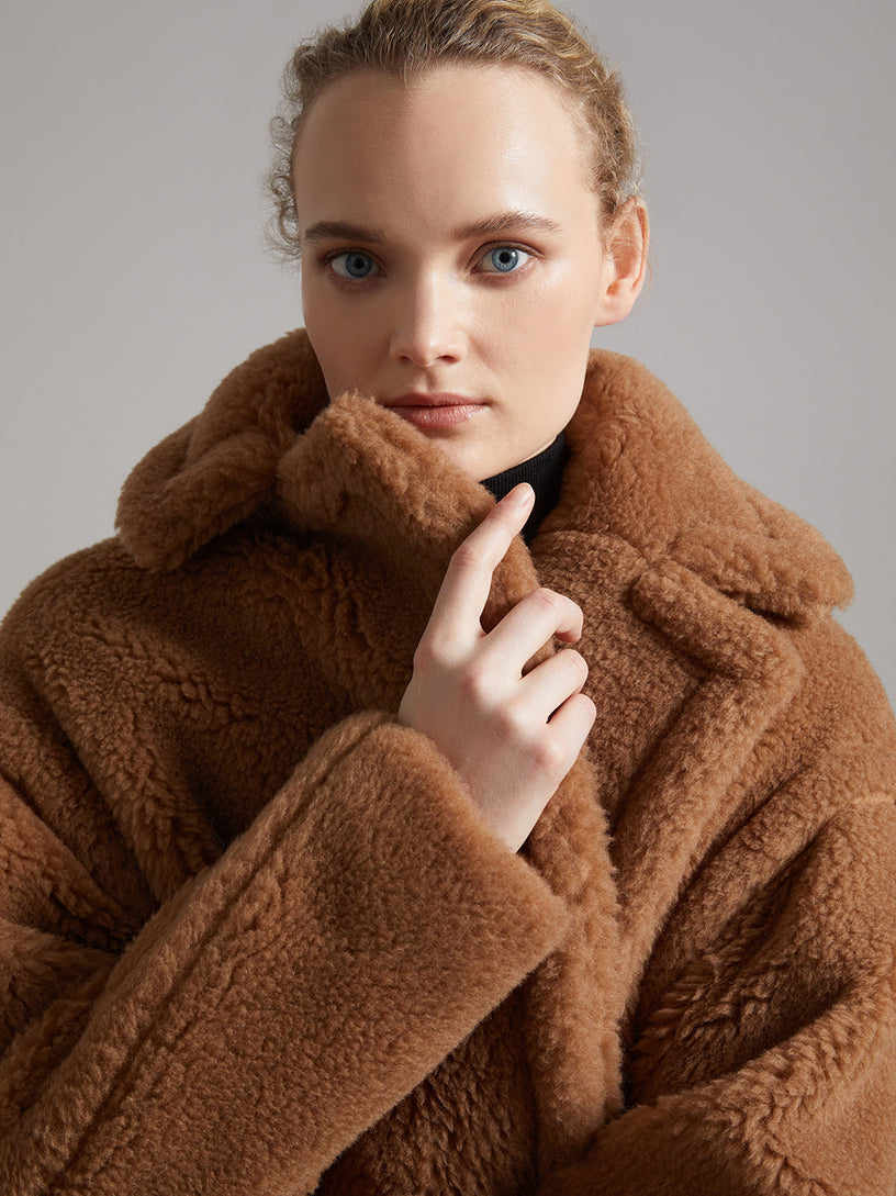 Teddy Bear Icon Coat in wool and alpaca