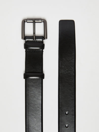Buffed leather belt