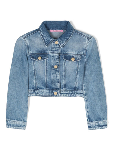 Logo-embroidered denim jacket
