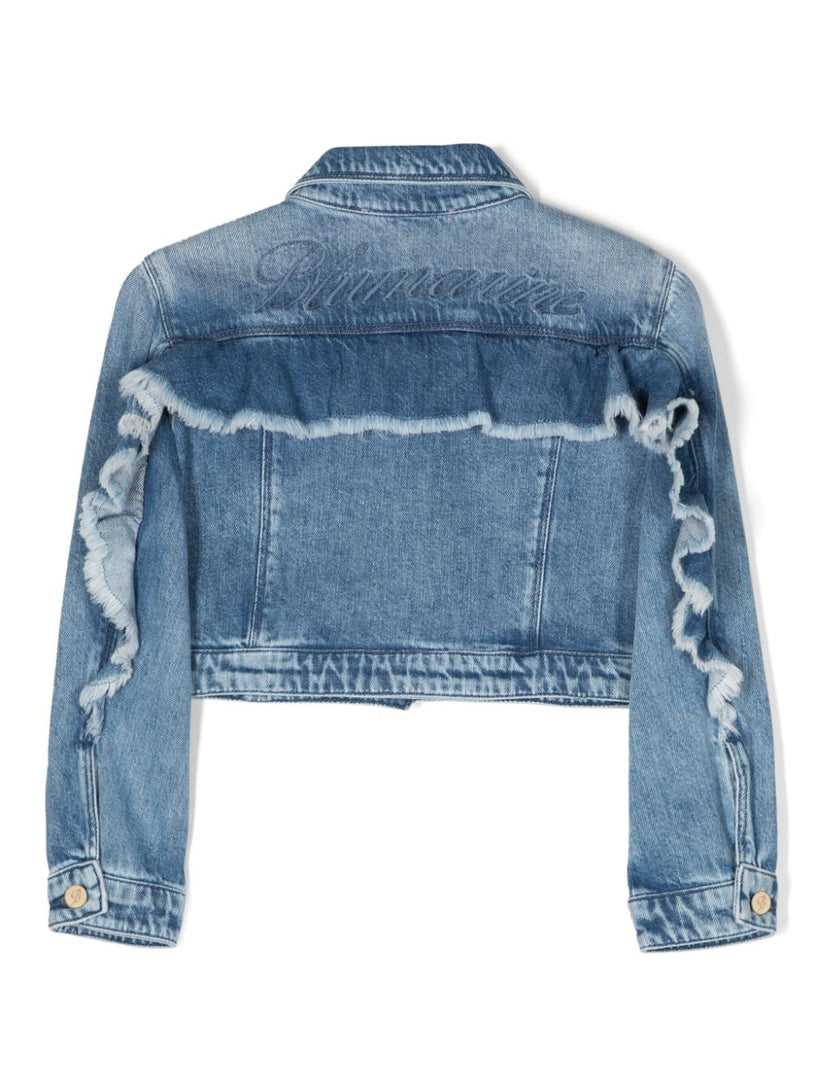 Logo-embroidered denim jacket