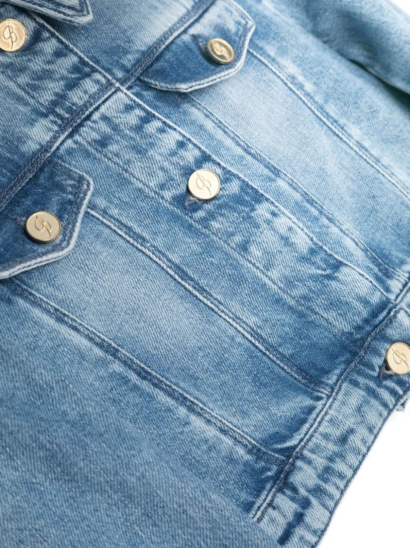 Logo-embroidered denim jacket