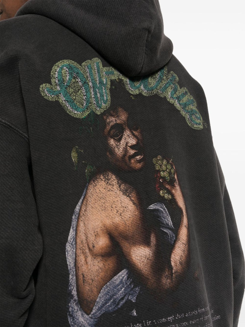 Skate sweatshirt with hood and Bacchus graphics