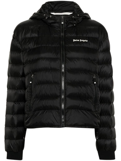 Logo down jacket with hood