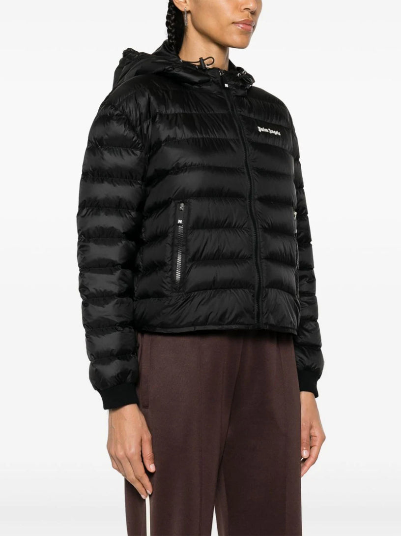Logo down jacket with hood