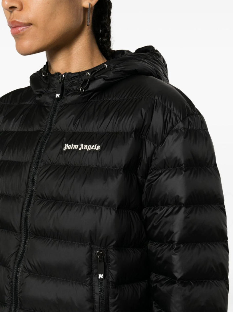 Logo down jacket with hood