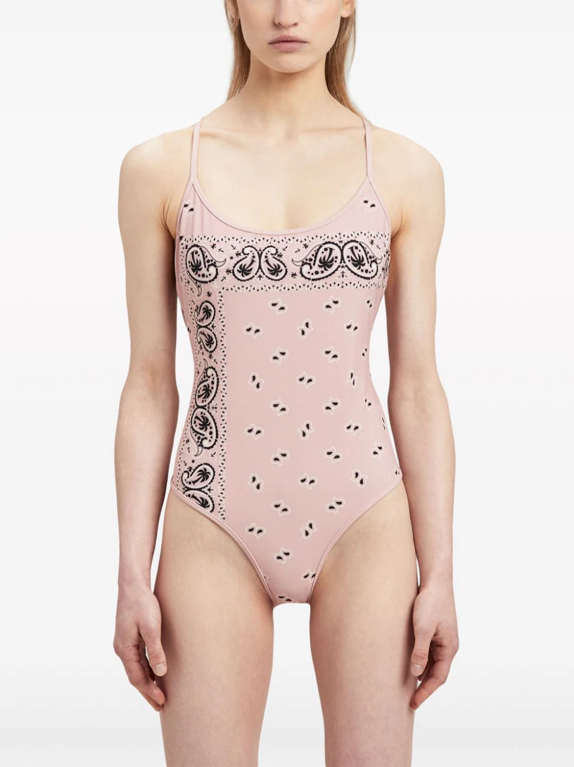 Paisley print one-piece swimsuit
