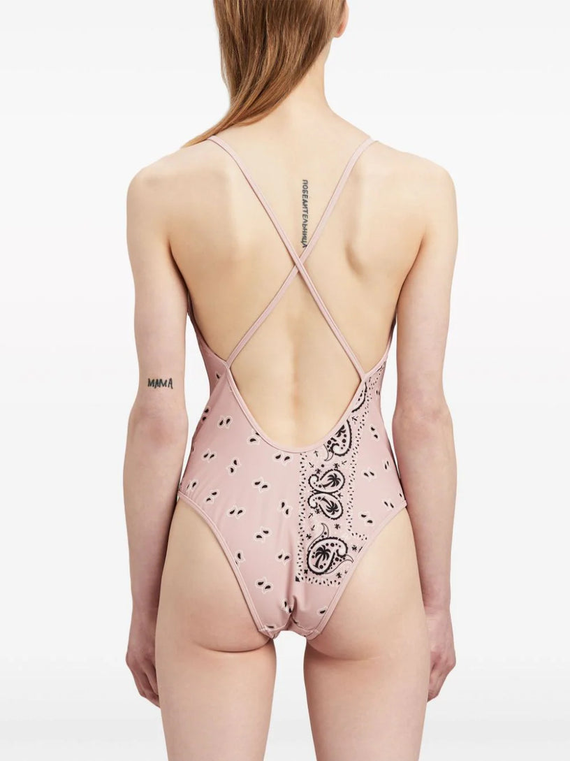 Paisley print one-piece swimsuit