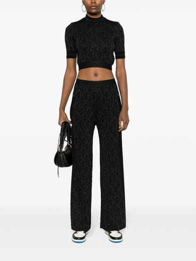 Monogram knit trousers