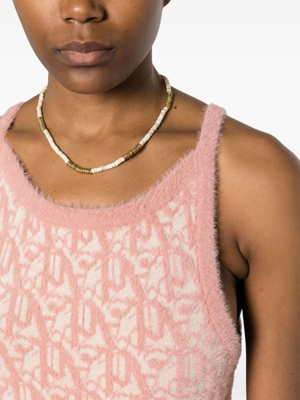 Monogram knit dress with back neckline