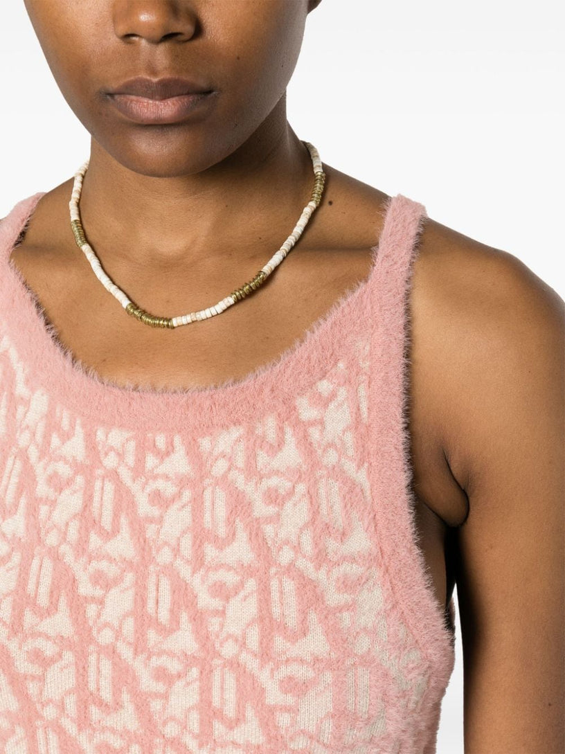Monogram knit dress with back neckline