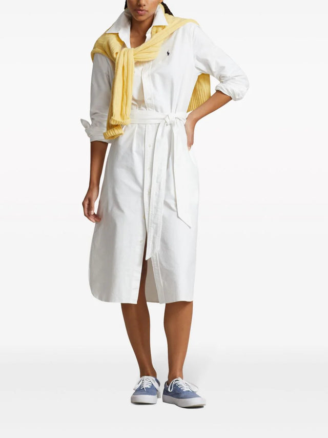 Belted Cotton Oxford Shirtdress