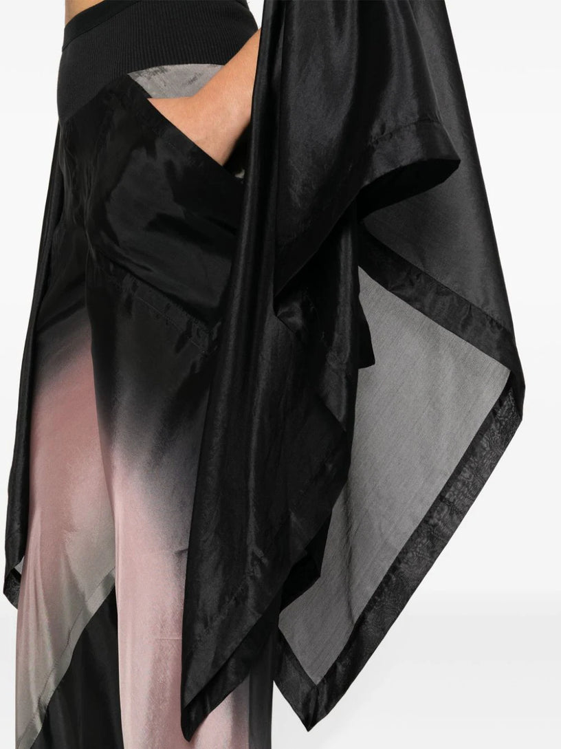 Crop top in black cotton and silk