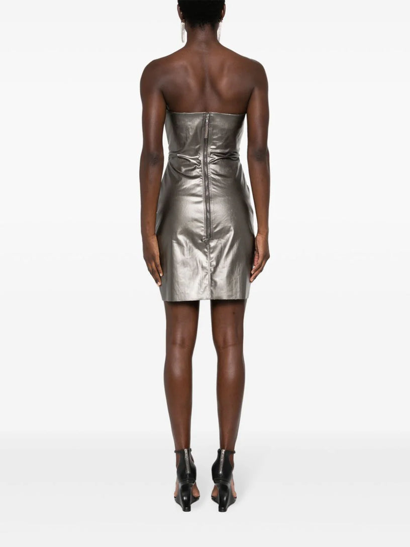 Lido prong mini in gun metal coated stretch denim