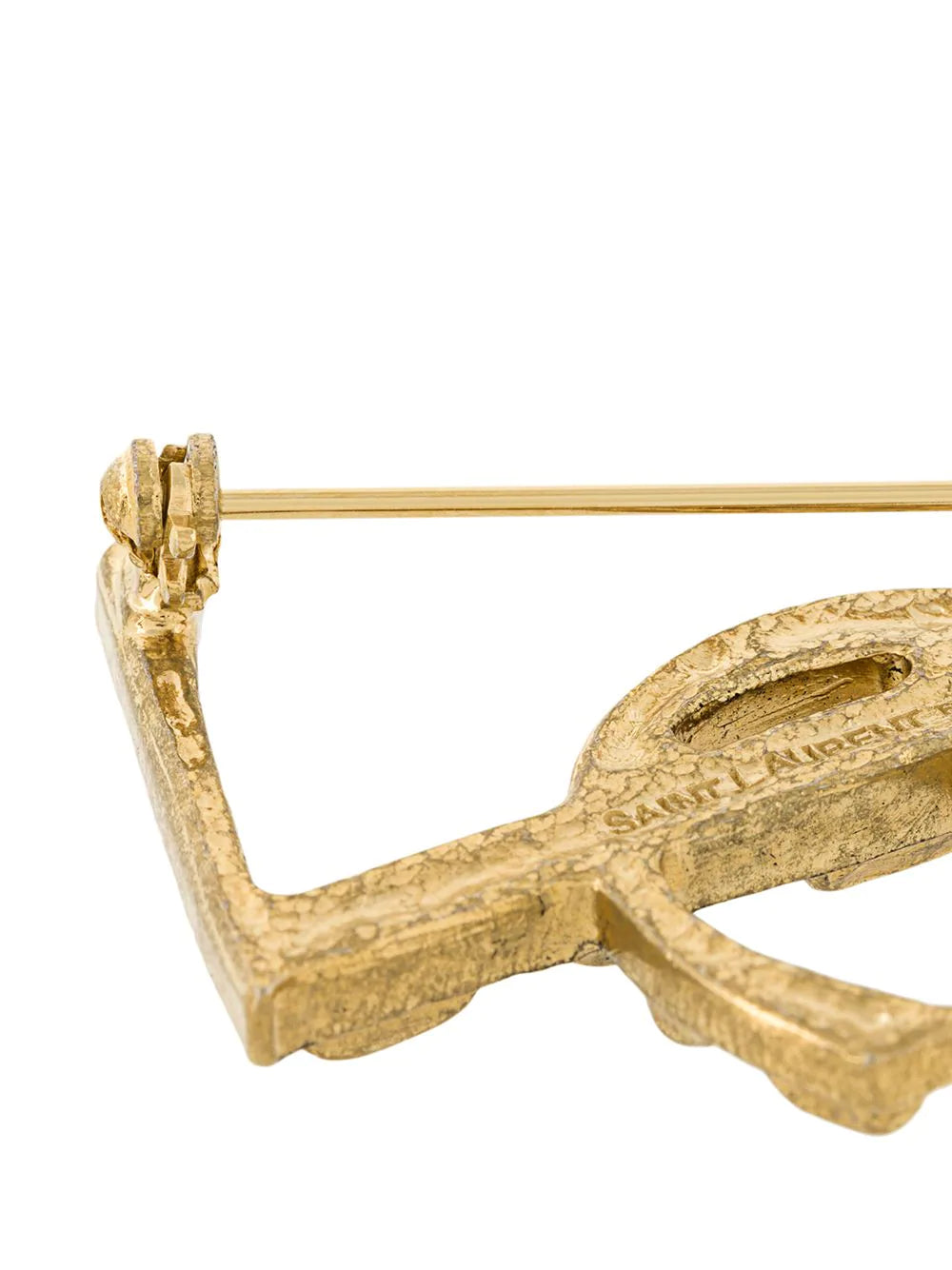 Opyum YSL crocodile brooch in golden-plated brass Saint Laurent