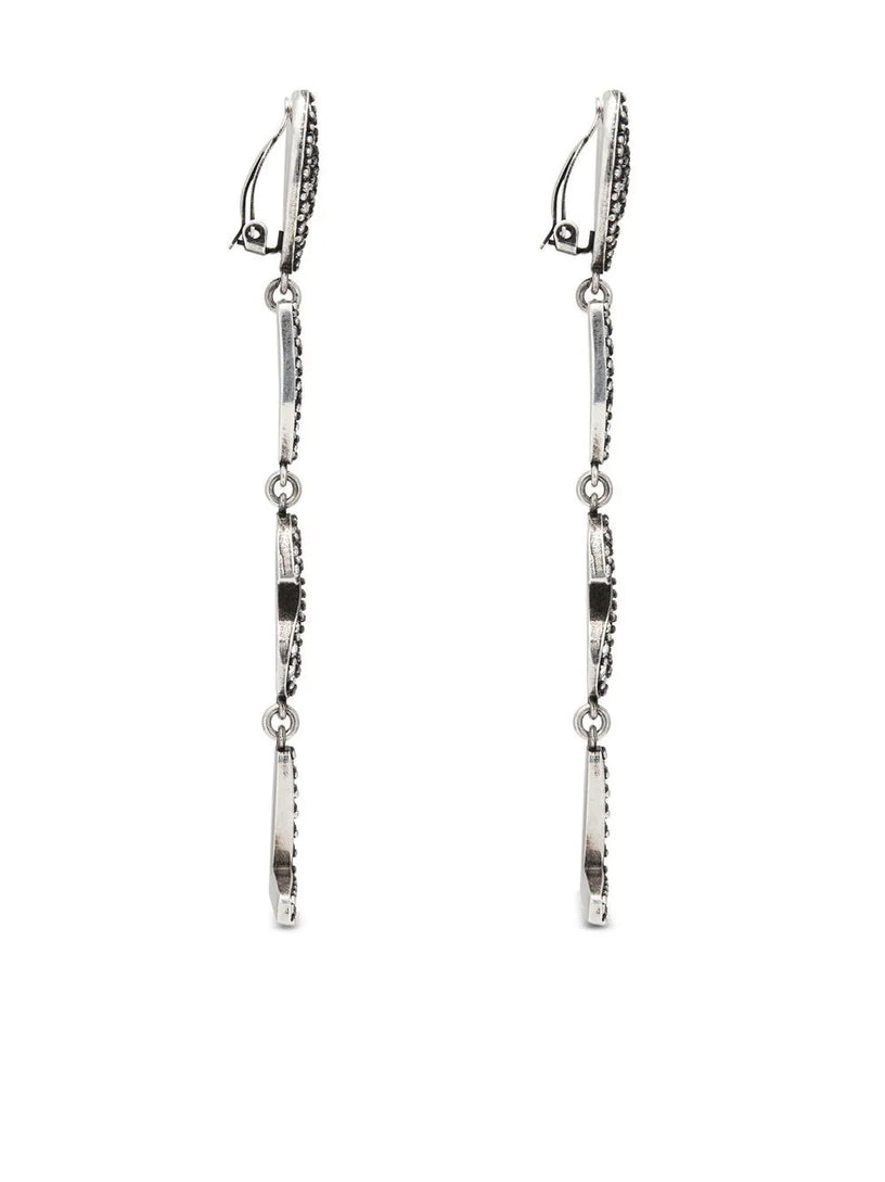 Opyum YSL heart earrings in metal and crystals