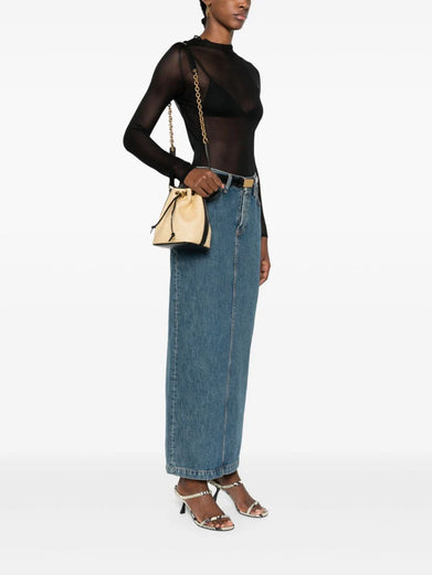 Raffia bucket bag