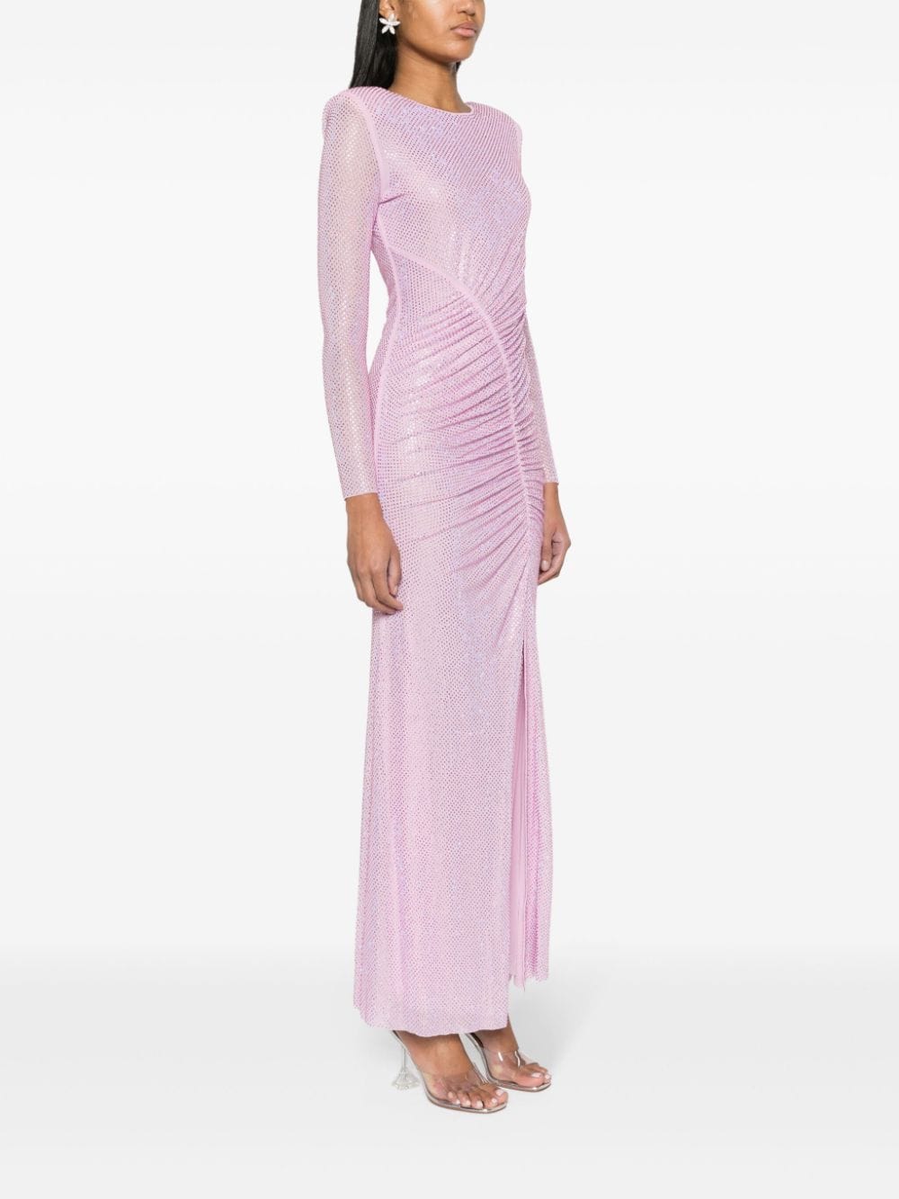 Rhinestone Mesh Maxi Dress