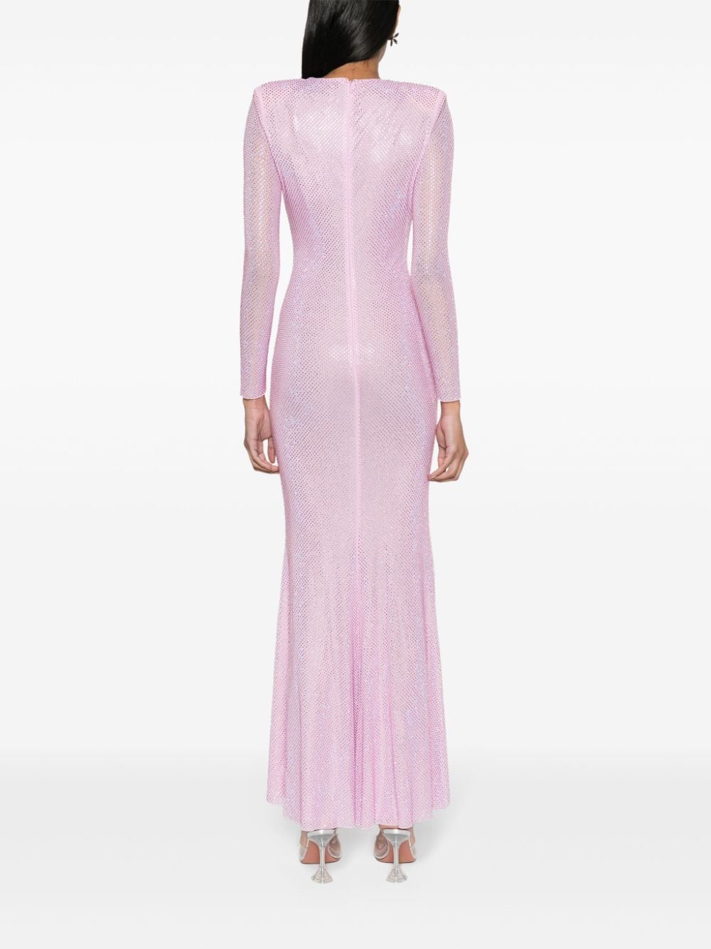Rhinestone Mesh Maxi Dress