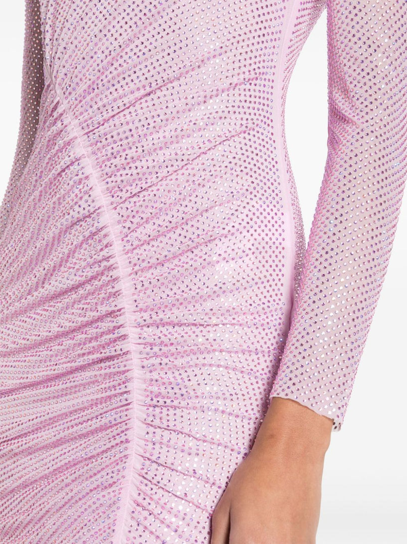 Rhinestone Mesh Maxi Dress