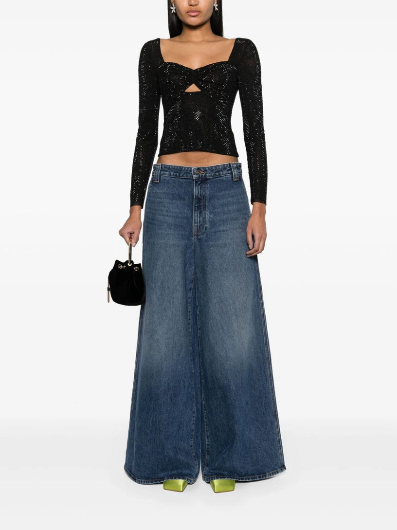 Target Rhinestone Mesh Tops Rhinestone Mesh Top SELF PORTRAIT Nero | Grifo210