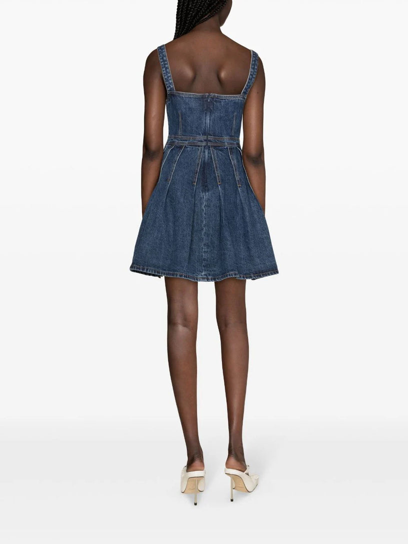 Denim embellished mini dress
