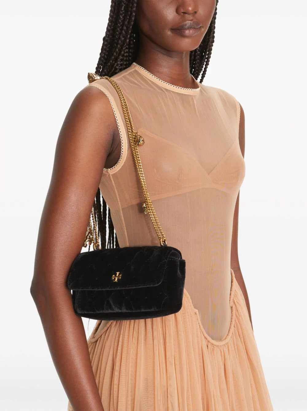 Kira Velvet mini flap bag
