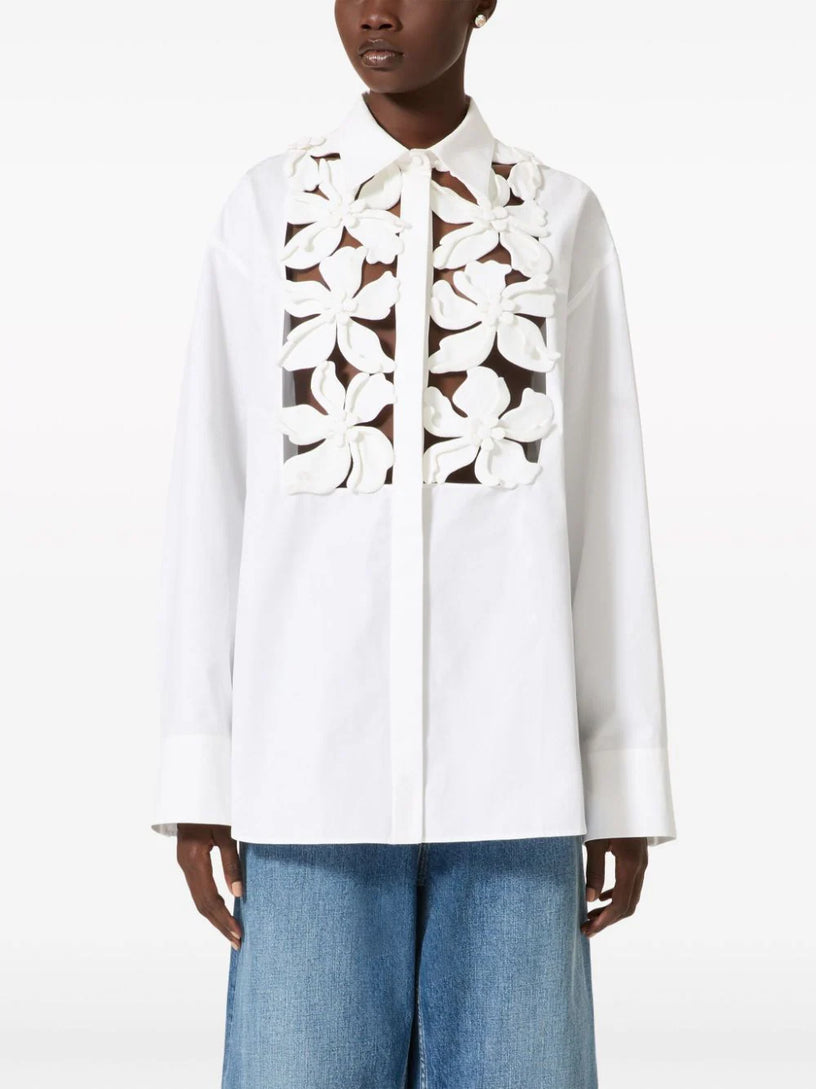 Embroidered Compact Popeline shirt