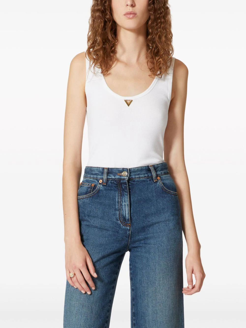 Top in ribbed cotton