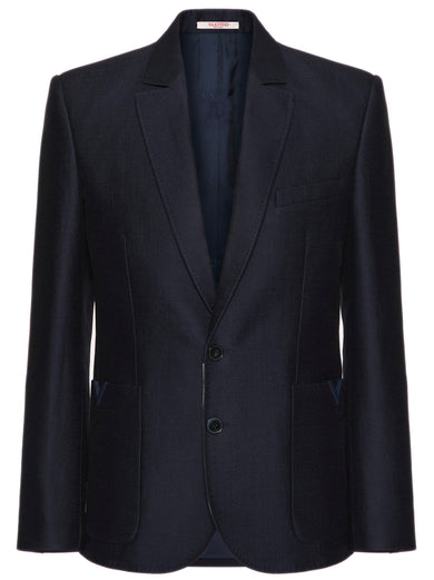 Jacket with rubberised V Detail