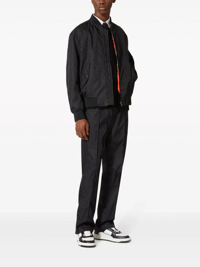 Nylon bomber jacket with all-over Toile Iconographe print