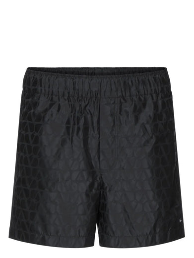 Nylon swimsuit with all-over Toile Iconographe print