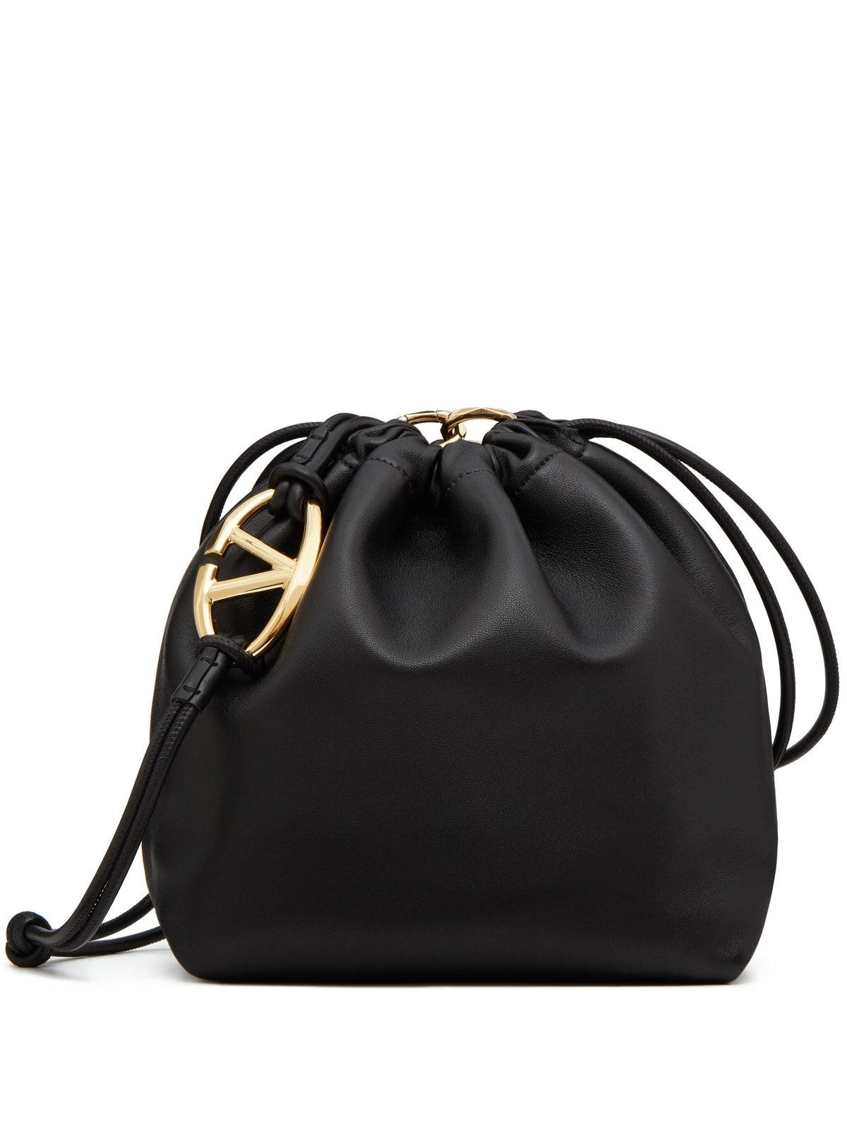 VLogo Pouf nappa leather pouch