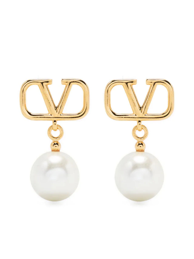 Vlogo Signature earrings in metal and pearls