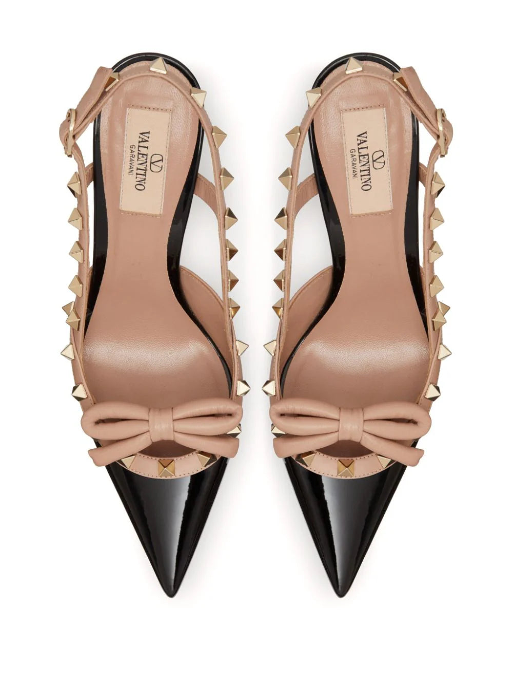 Rockstud Bow slingback pumps