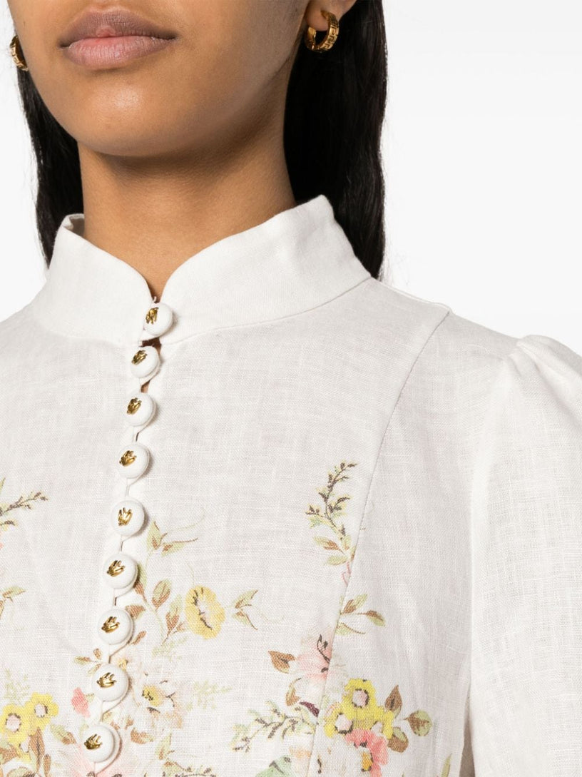 Matchmaker Buttoned Mini Dress ZIMMERMANN Bianco