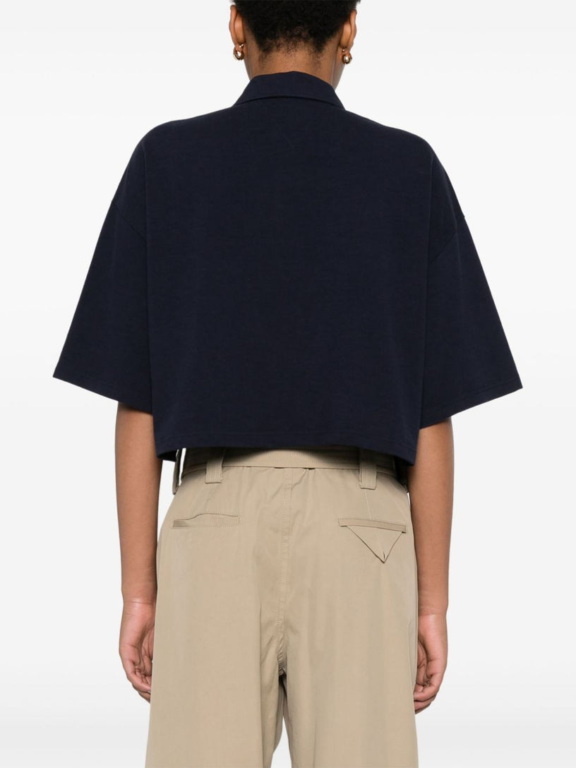 Chine cotton pique crop polo