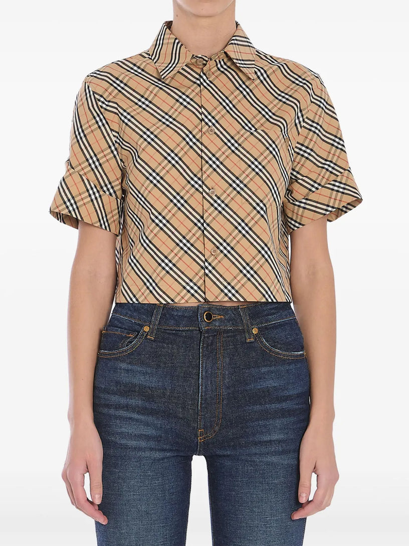 Cropped Check Shirt
