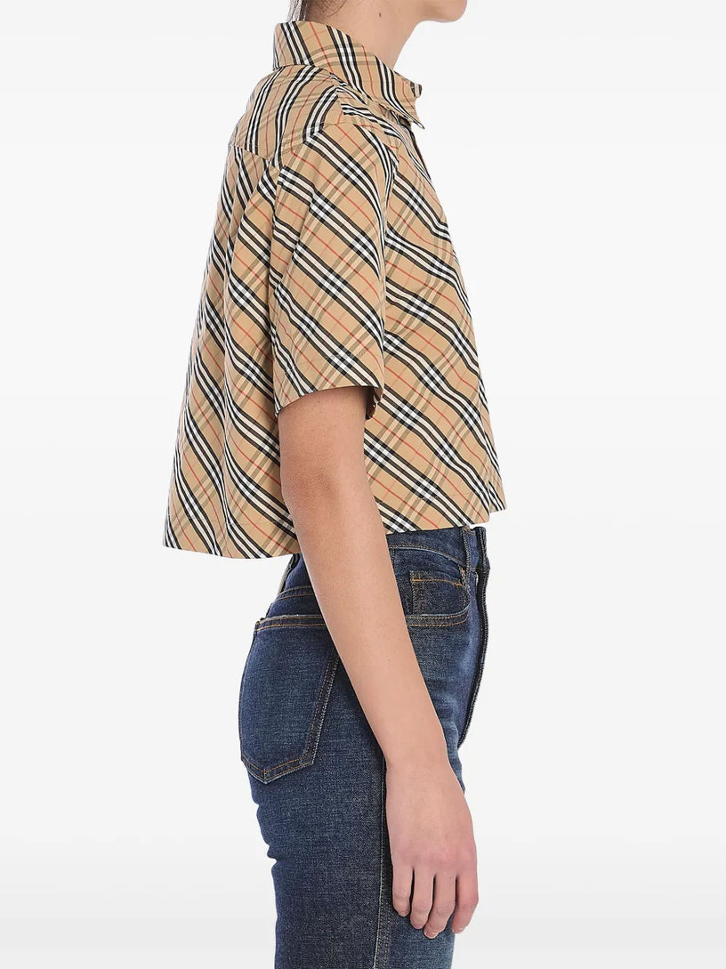 Cropped Check Shirt