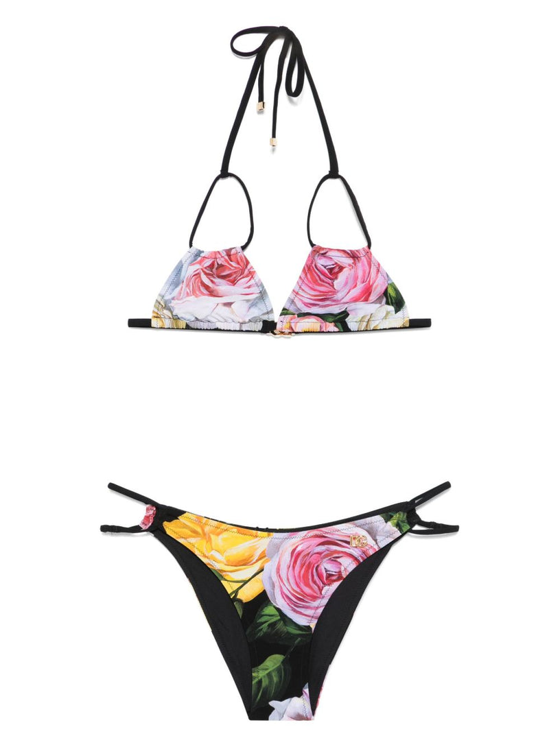 Bikini with rose and peony print