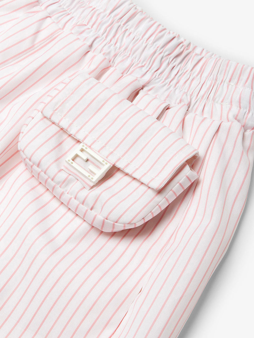 Striped cotton shorts