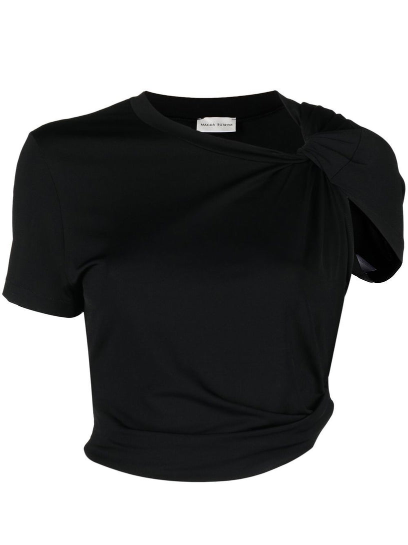 Draped one-shoulder top
