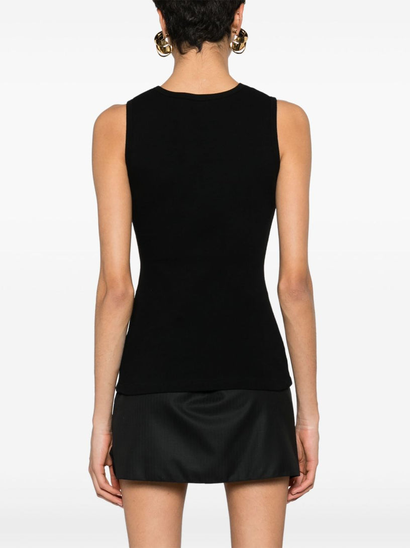 Floral-appliqué tank top