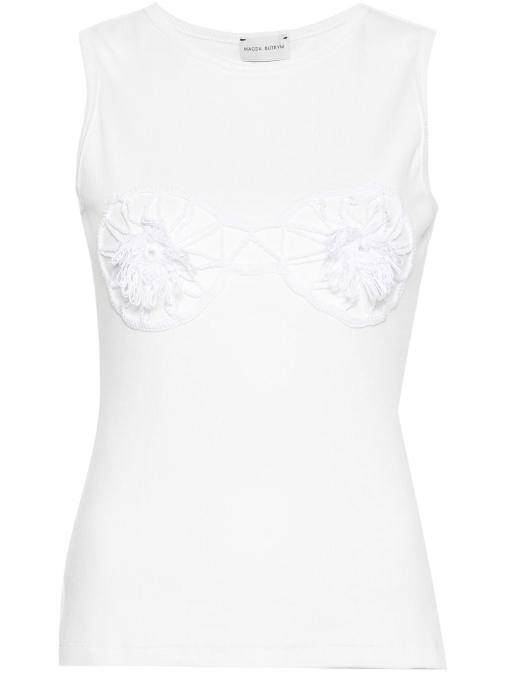 Floral-appliqué tank top