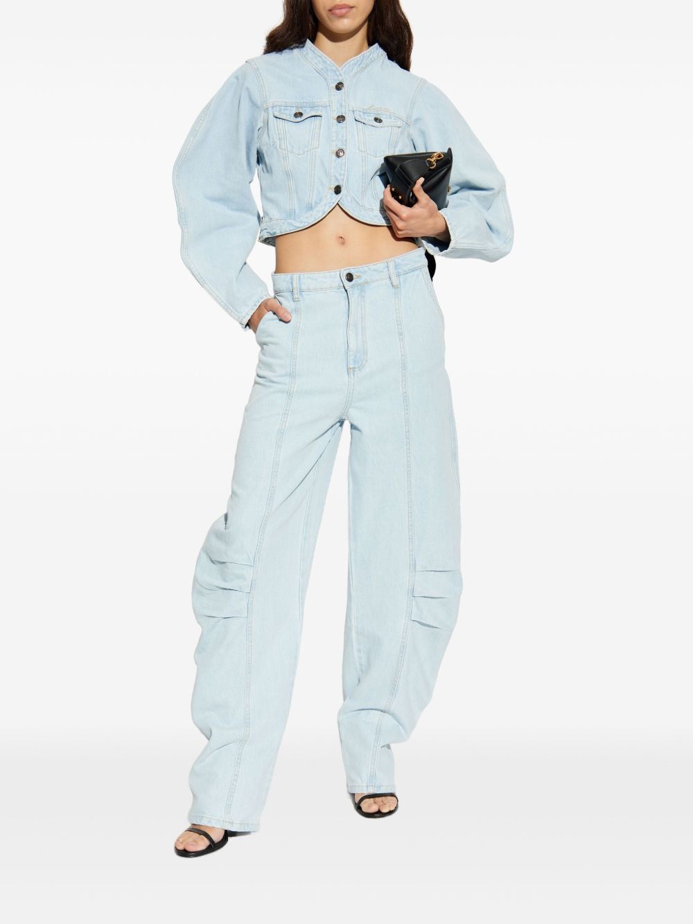 Round-sleeved denim jacket