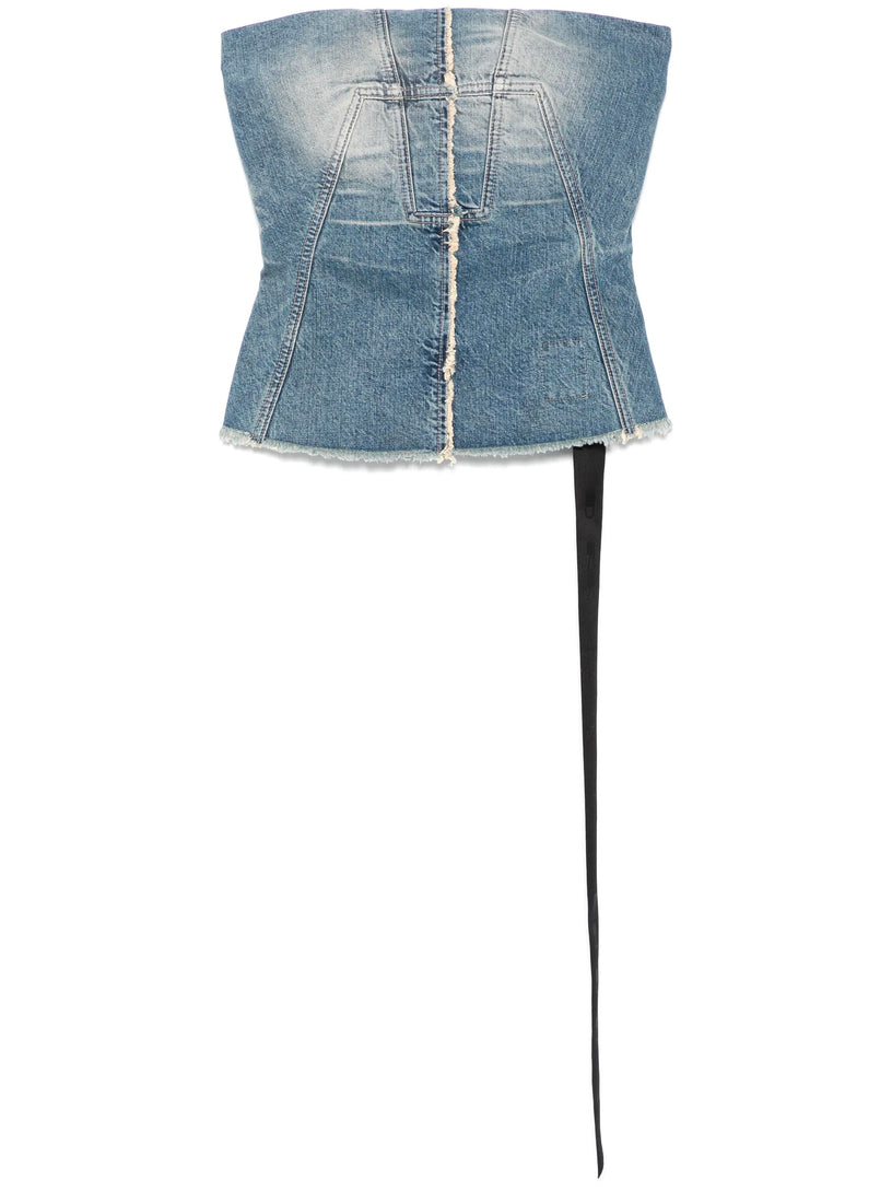 Denim bustier top