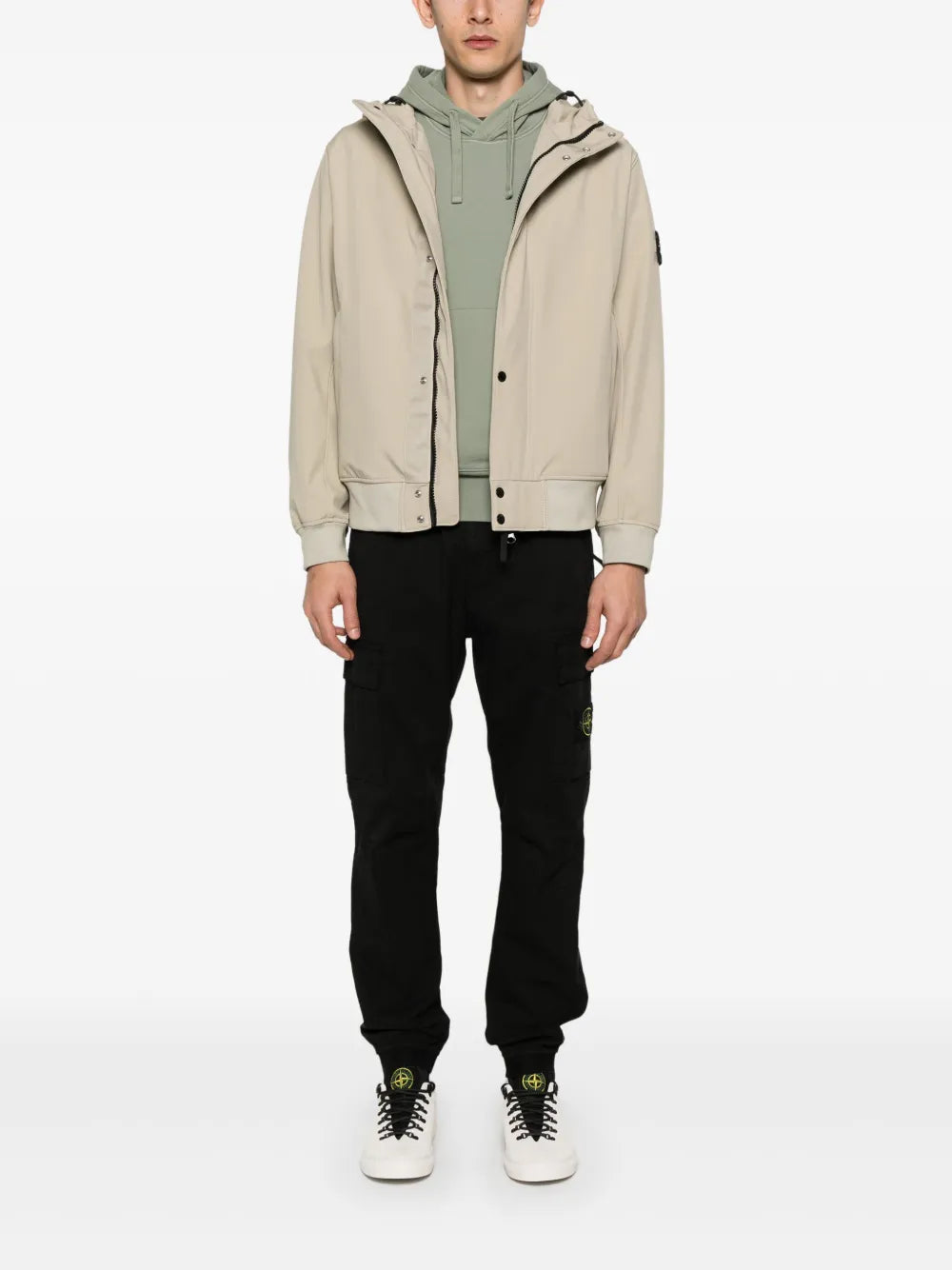 Jacket in Soft shell-R_e.dye® Technology STONE ISLAND Beige | Grifo210 Jacket in Soft shell-R_e.dye® Technology STONE ISLAND Beige | Grifo210
