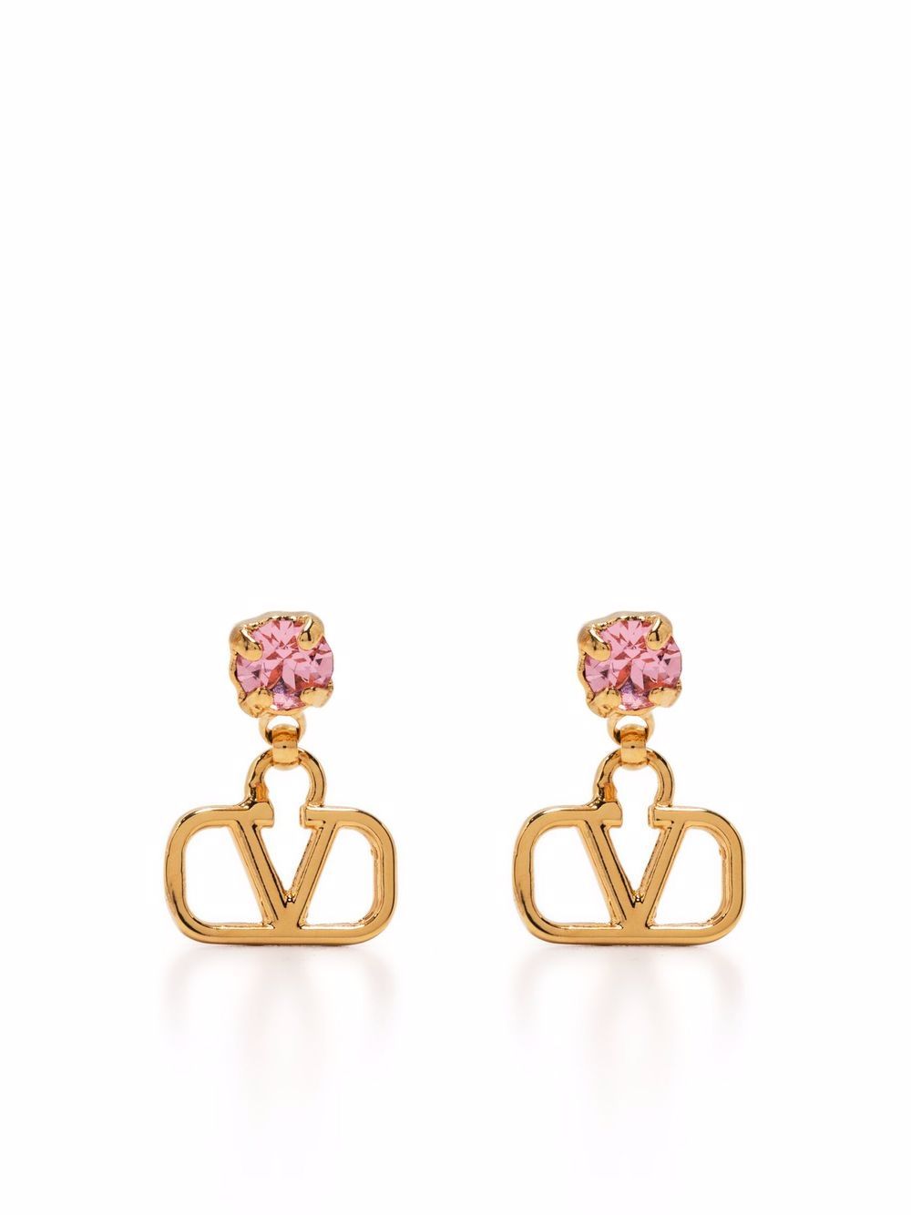VLogo Signature Metal and Simulated Diamond Earrings