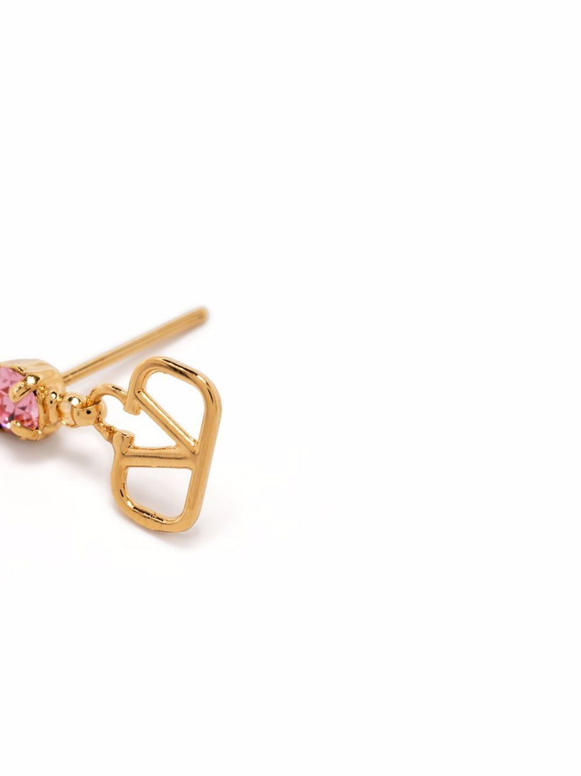 VLogo Signature Metal and Simulated Diamond Earrings