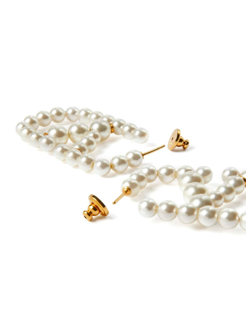 VLogo signature metal and pearl earrings