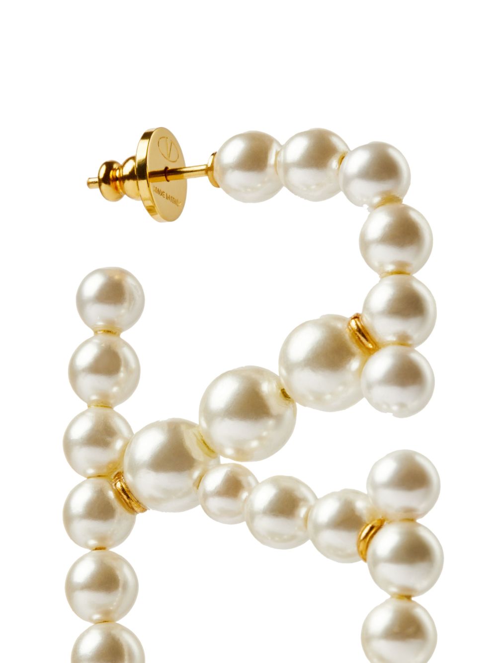 VLogo signature metal and pearl earrings